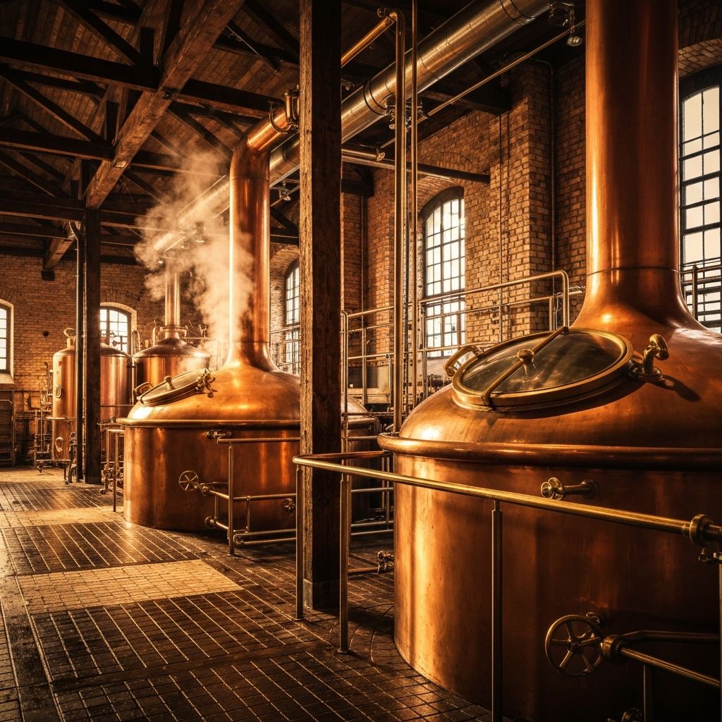 Kupferkessel in einer deutschen Brauerei
